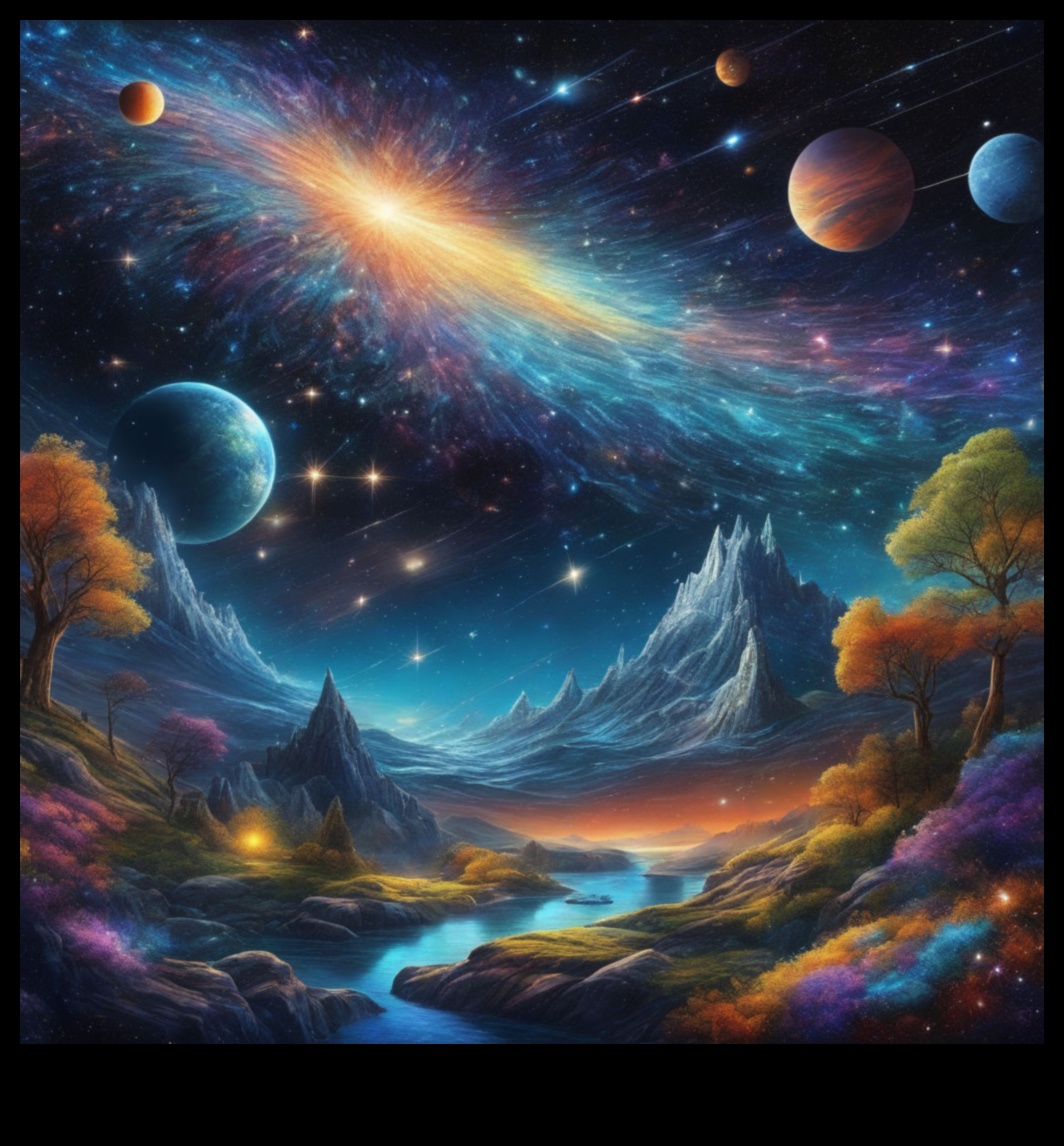 سواريه مرصعه بالنجوم: احتفال سماوي وسط جمال الفضاء الخارجي الذي لا نهاية له